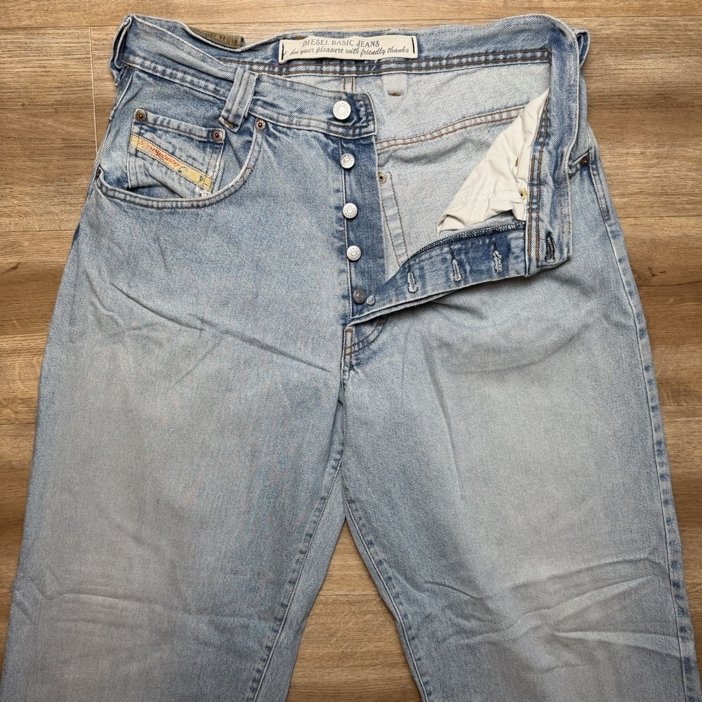 Diesel Jeans Men 30x30 Blue Saddle Loose Tapered Leg Italy Light Wash (Tag 33)